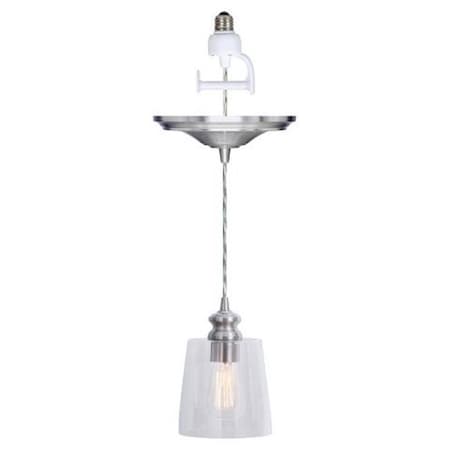 Worth Home Products Worth Home Products PBN-3224-0030 1-Light Brushed Nickel Instant Pendant Conversion Kit; Glass Shade PBN-3224-0030
